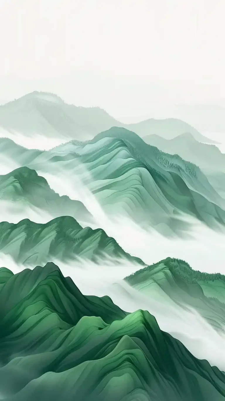 Minimalist Chinese Peaks Painting