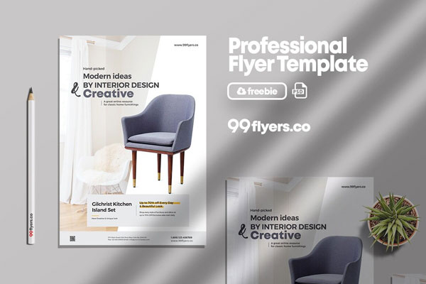 Minimalist Modern Furniture Flyer Template