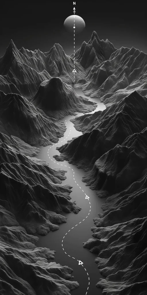 Minimalist Mountain Route ai prompt preview
