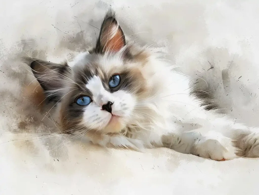 Minimalist Ragdoll Portrait
