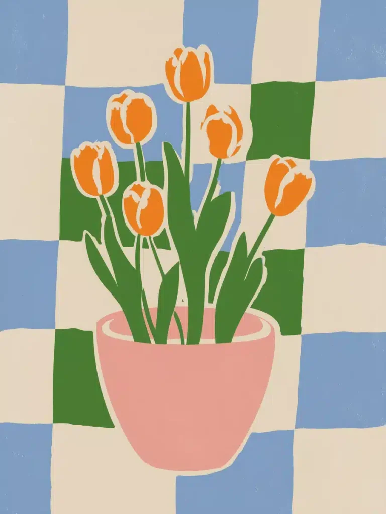 Minimalist Tulips in Pot