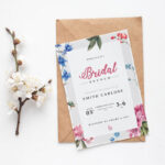 Minimalistic Floral Invitation Card Mockup