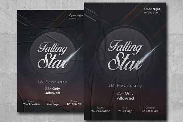Minimalistic Mysterious Nightclub Event Flyer Template with a Dark Theme