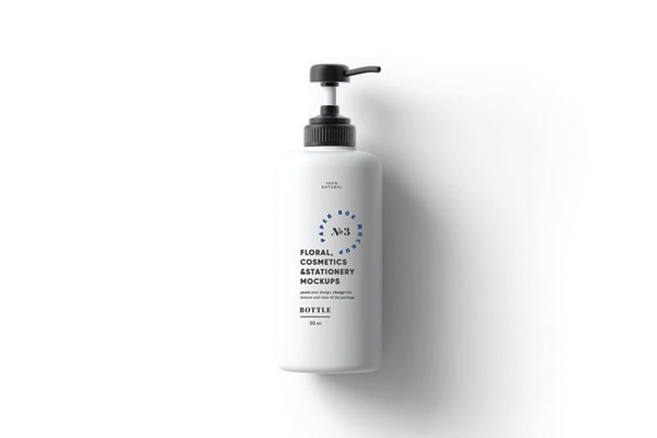 Minimalistic Top View Cosmetic Bottle Mockup