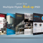 Mockup 7 Perspective View Multiple Flyers