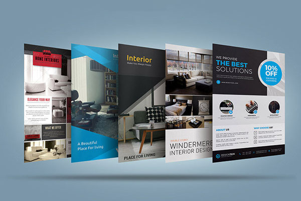 Mockup 7 Perspective View Multiple Flyers