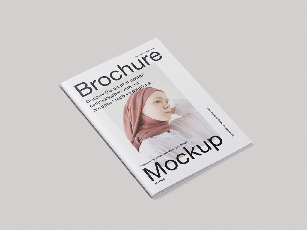 Mockup Bundle with 8 Close-up Shots of A4 Brochure