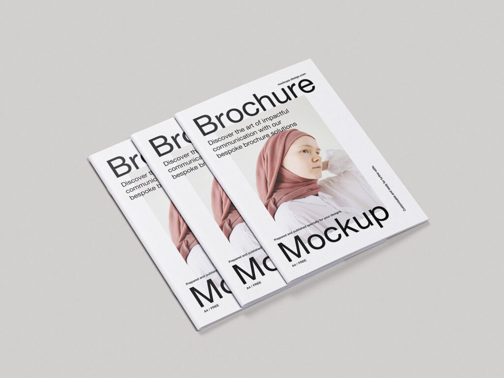 Mockup Bundle with 8 Close-up Shots of A4 Brochure
