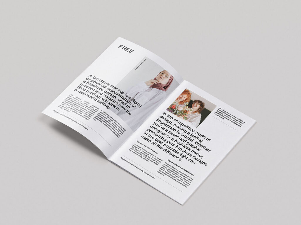 Mockup Bundle with 8 Close-up Shots of A4 Brochure