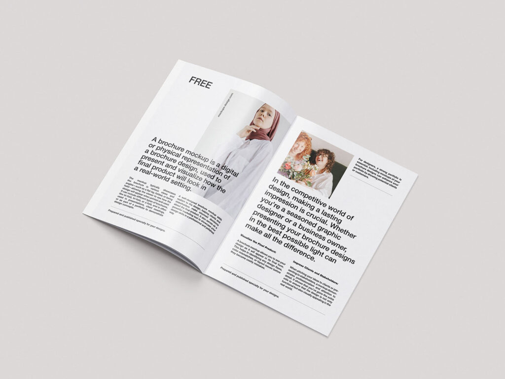 Mockup Bundle with 8 Close-up Shots of A4 Brochure