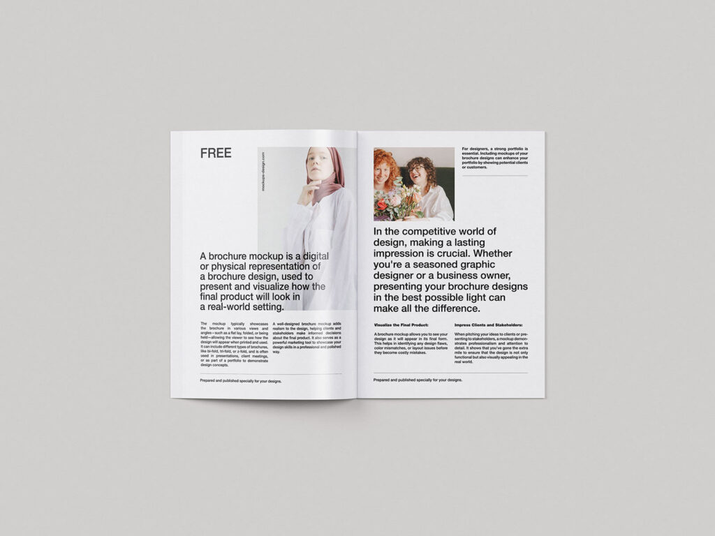Mockup Bundle with 8 Close-up Shots of A4 Brochure