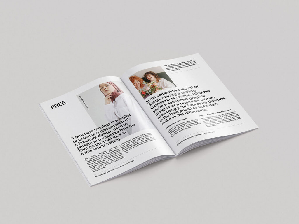 Mockup Bundle with 8 Close-up Shots of A4 Brochure