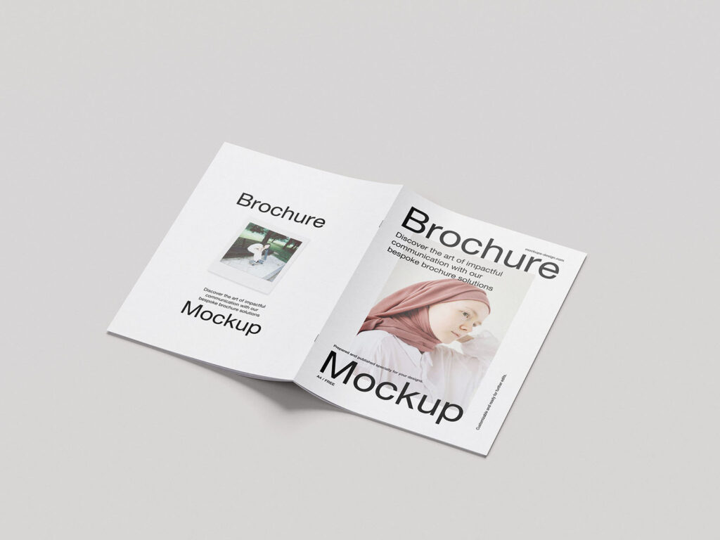 Mockup Bundle with 8 Close-up Shots of A4 Brochure