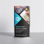 Mockup Display Stand with White and Black Background