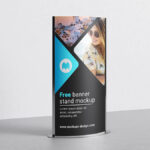 Mockup Display Stand with White and Black Background