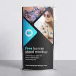 Mockup Display Stand with White and Black Background