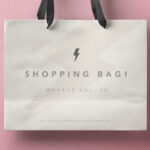 Mockup Displaying Big White Shopping Bag on a Pink Background