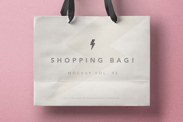 Mockup Displaying Big White Shopping Bag on a Pink Background