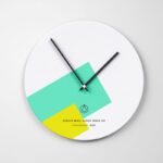 Mockup Displaying Circle Wall Clock with Rectangular Shapes