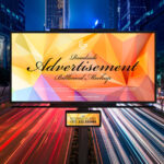 Mockup Displaying Front View of Roadside Advertisement Billboard Mockup