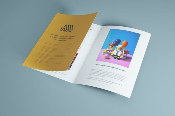 Mockup Displaying Inner Page and Cover of Trifold Brochure
