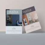 Mockup Displaying One Tilted and One Firmly Standing Posters