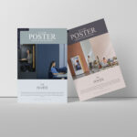 Mockup Displaying One Tilted and One Firmly Standing Posters