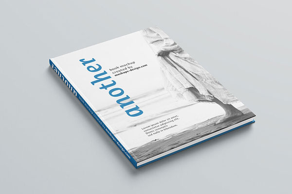 Mockup Displaying Seven Scenes of Hardcover Book