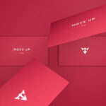 Mockup Displaying Six Various Scenes of Business Cards in Different Positions