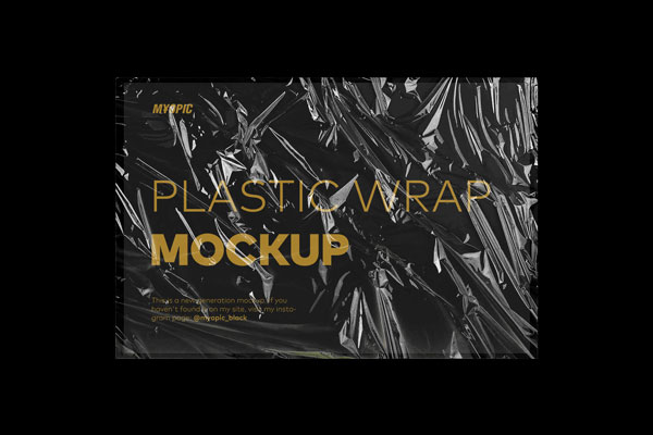 Mockup Displaying Top View of Wrinkled Plastic Wrap Texture