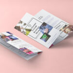 Mockup Displaying Two Different Positions of Trifold Brochure