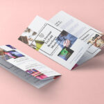 Mockup Displaying Two Different Positions of Trifold Brochure