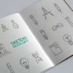 Mockup Displaying Wire-Bound and Open Sketchbook / Notepad