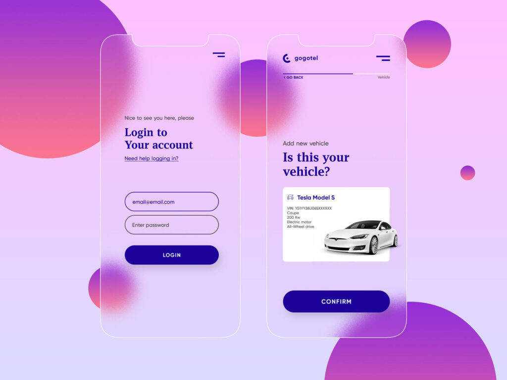 Mockup Featuring 2 Frosted Glasses of Mobile App User Interface