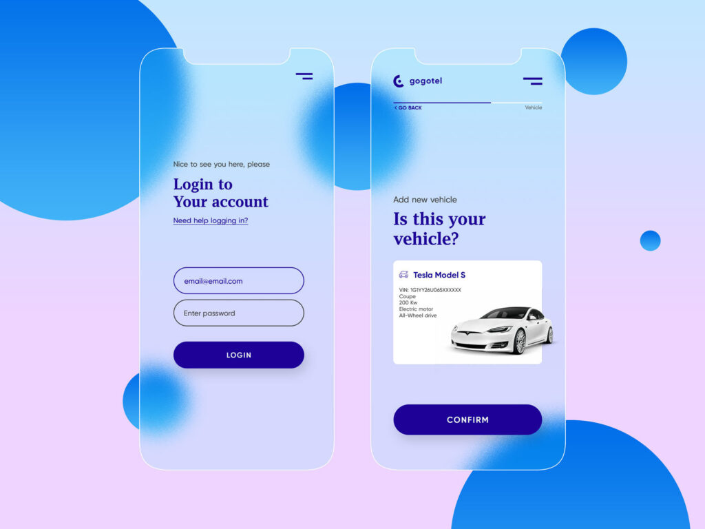 Mockup Featuring 2 Frosted Glasses of Mobile App User Interface