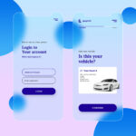 Mockup Featuring 2 Frosted Glasses of Mobile App User Interface