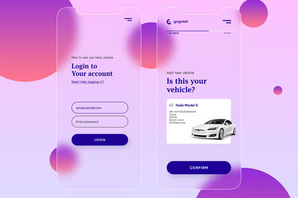 Mockup Featuring 2 Frosted Glasses of Mobile App User Interface