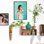 Mockup Featuring 2 Poster Frames in Vertical and Horizontal Version