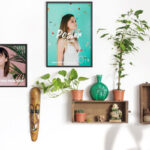 Mockup Featuring 2 Poster Frames in Vertical and Horizontal Version