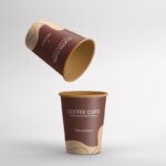 Mockup Featuring 2 Realistic Modern Coffee Cups