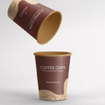 Mockup Featuring 2 Realistic Modern Coffee Cups