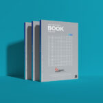 Mockup Featuring 3 Standing Books in a Row