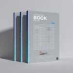 Mockup Featuring 3 Standing Books in a Row