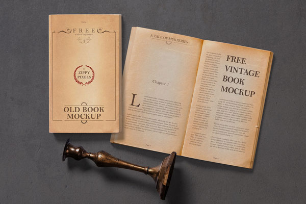 Mockup Featuring a Book with Old Effect