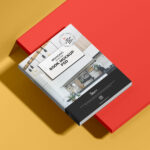 Mockup Featuring a Closed Book Laid in Perspective