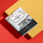 Mockup Featuring a Closed Book Laid in Perspective