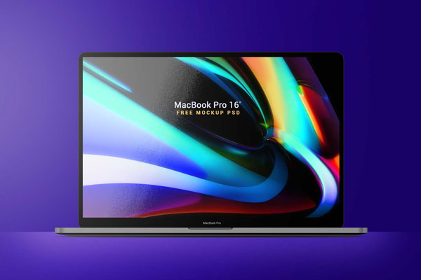 Mockup Featuring a Front View of 16 Inch MackBook Pro
