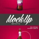 Mockup Featuring a Front View of a Beer Bottle