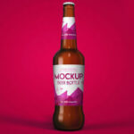 Mockup Featuring a Front View of a Beer Bottle