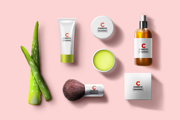 Mockup Featuring a Full Set of Cosmetic Products